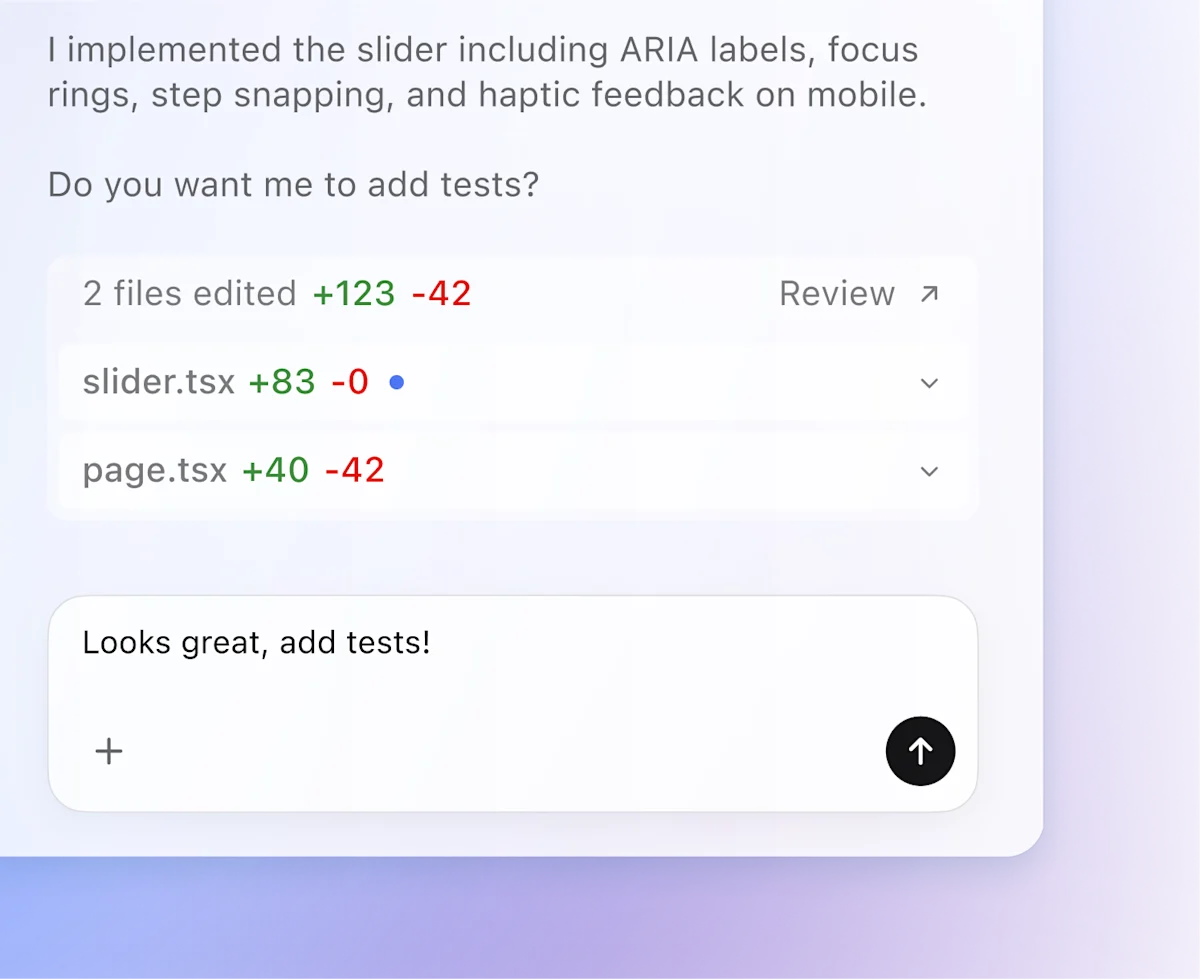 OpenAI Codex 展示代码文件修改结果的真实界面截图