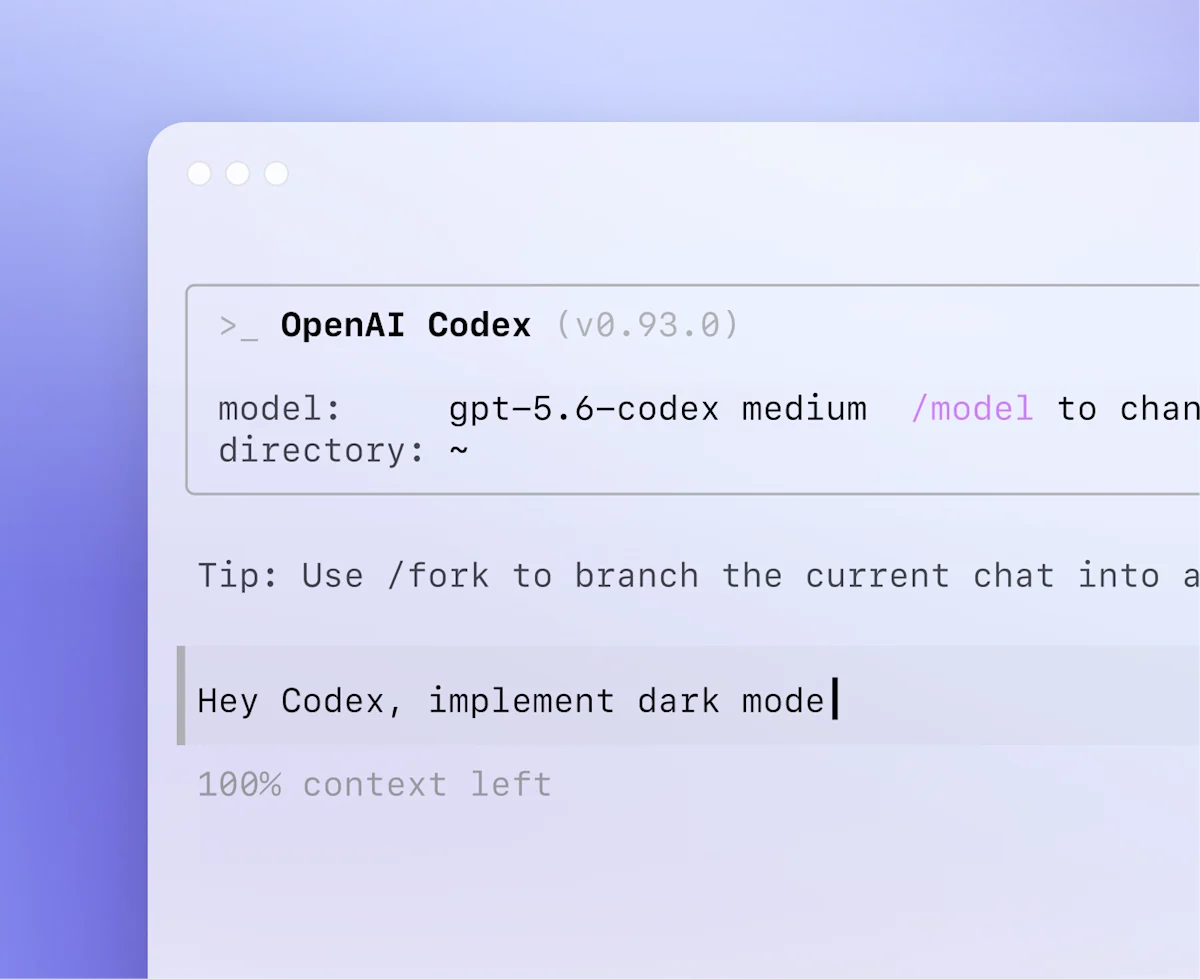 OpenAI Codex CLI 命令行工作区的真实界面截图